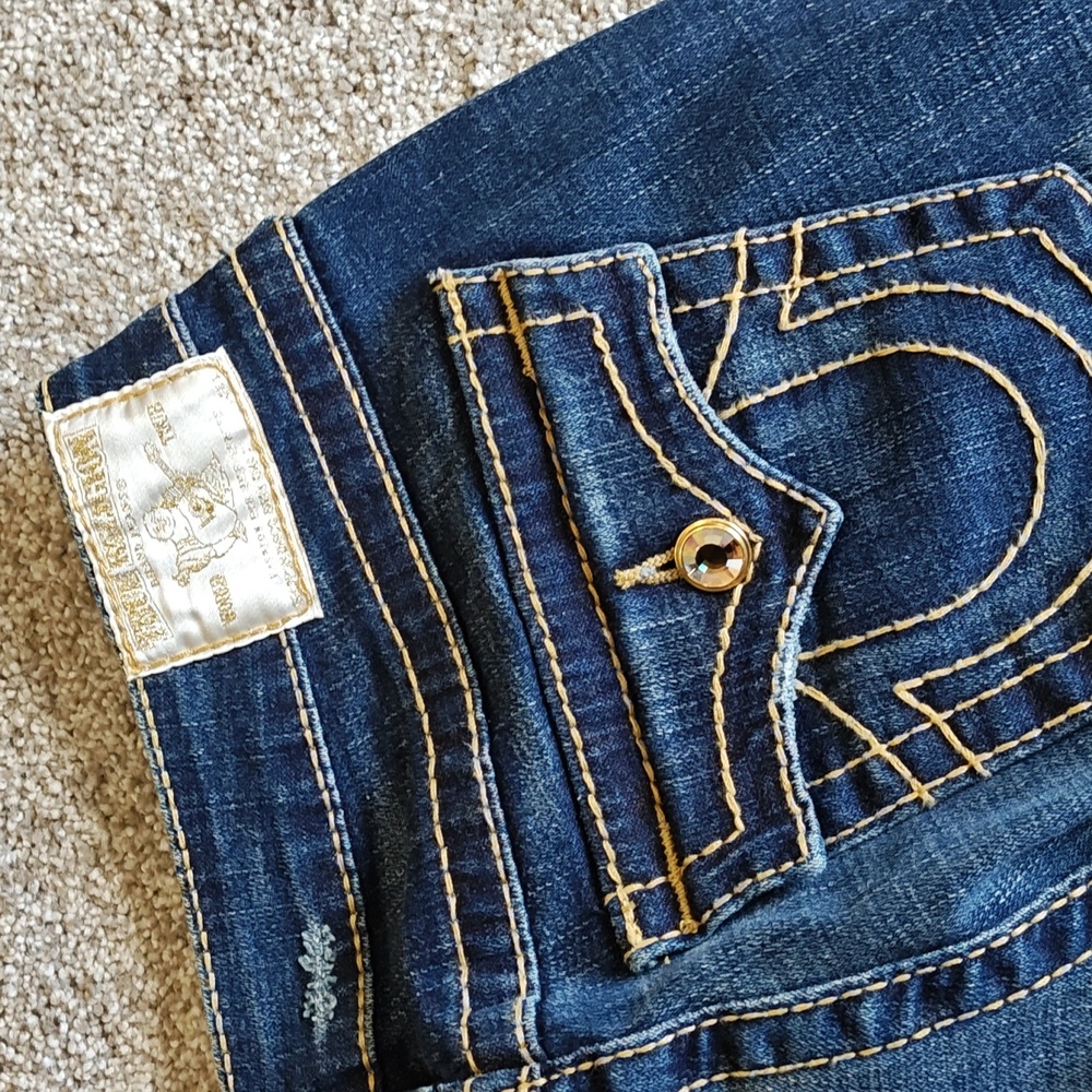 True Religion Jeans Med Lovest Disco Billy Blue Sz 29 - Picture 6 of 8